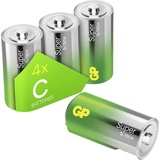 GP Batteries Super Alkaline Batterie C Baby 1,5V 4er Pack (1 Stk., C), Batterien + Akkus