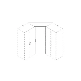 Sconto Tür für Eckschranklösung Multischrank-System - grau ¦ Maße cm B: 95 H: 185 T: 95.0