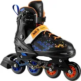 NILS EXTREME Inline-Skates mit Hockey-Skate-Platte Brave Nils Extreme NH18190A 4-in-1 BLAU|orange|SCHWARZ 39/42