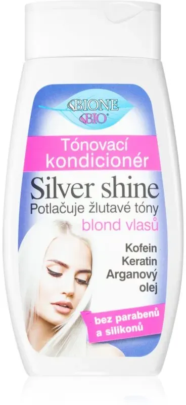 Bione Cosmetics Silver Shine Feuchtigkeit spendender Conditioner zum Neutralisieren von Gelbstich 260 ml