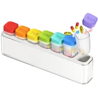 HIONXMGA Tablettenbox 7 Tage, BPA-freie Pillendose Mit 7 Abnehmbaren Fächern, Feuchtigkeitsbeständiger & Große Kapazität, Tragbar Medikamentenbox Für Tabletten Vitamine Fischöl Unterwegs, Weiß