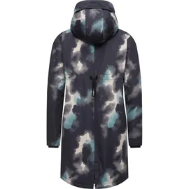 Ragwear Damen Wintermantel Warmer Parka mit Teddyfell wasserdicht und atmungsaktiv Holstic Print YOUMODO Black Gr. M - M