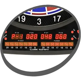 CARROMCO Classic Master II Elektronische Dartscheibe inkl. Softdarts und Netzteil für 1–8 Spieler