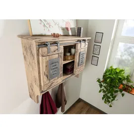 Massivmoebel24 Wandgarderobe Mango 90 x 30 x 75 cm Beige