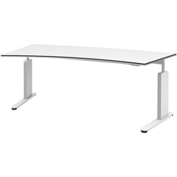 röhr Freiformschreibtisch »Objekt Plus« Bogenform links C-Fuß weiß, 200x82x820 cm