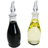 Mambocat Olli Essig- & Öl-Flaschen 2er Set 300 ml Glas mit Ausgießer