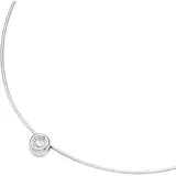 GIORGIO MARTELLO MILANO Kette mit Anhänger "Anhänger mit Zirkonia an Omegareif, Silber 925", weiß, GIORGIO MARTELLO MILANO, Halsketten, Damen, 43cm, Silber 925 (Sterlingsilber)