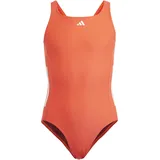 adidas Girl's Cut 3-Stripes Swimsuit Badeanzug, Bright Red/White, 11-12 Years