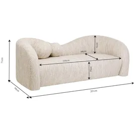 Kare DESIGN Sofa Livia 88036 Stoff Beige Creme 2-Sitzer