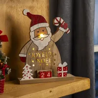 Mojawo Holz-Adventskalender Weihnachtsmann H25cm