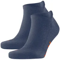 Falke Unisex Sneakersocken 2er Pack - Keep Warm, Kurzsocken, einfarbig Blau 44-45