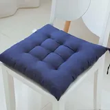 Hixingo 2er Set Cozy Sitzkissen mit Haltebändern, Weiche Stuhlkissen Waschbar Sitzkissen Stuhl, Modernität Bodenkissen für Indoor und Outdoor (45x45cm(2er Set),Marineblau)
