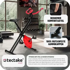 Tectake tectake® Heimtrainer, klappbar, 8 Schwierigkeitsstufen, mit Pedalriemen, inklusive Trainingscomputer und Pulsmesser