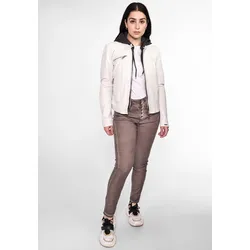Lederjacke MAZE "Mico", Damen, Gr. S, weiß, Obermaterial: 100% Lammleder / Innenfutter: 100% Polyester / Kapuze: 55% Baumwolle, 45% Polyester, Jacken