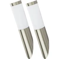 GLOBO Wandleuchte Außenwandlampe Edelstahl silber Haustürlampe, Fackel Optik, 1x