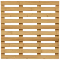 Relaxdays Bambus Badematte, 50 x 50 cm, rutschfeste Duschmatte