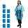 Relaxdays Regenponcho 10er Set, Einmal Regencape mit Kapuze, für Erwachsene, Notfallponcho Damen & Herren, blau