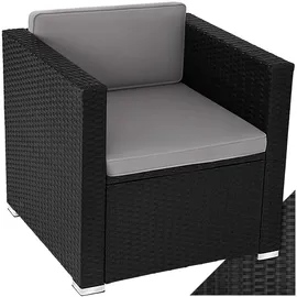 Tectake tectake® Rattansessel - widerstandsfähig, inklusive Sitz- und Rückenpolster, 70 x 69 x 65cm