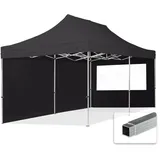 TOOLPORT Faltpavillon Economy 3 x 6 m inkl. 2 Seitenteile schwarz 59030