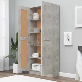 vidaXL Bücherschrank Holzwerkstoff 82,5x30,5x185,5 cm Betongrau 5 Fächer