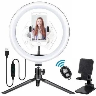 Meromore Ringlicht mit Stativ 360-Grad verstellbar inkl. Helligkeit- und Farb...