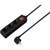 Sygonix SY-4890984 Steckdosenleiste mit Schalter Schwarz Schutzkontakt 1 St.