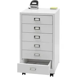 Rollcontainer MCW-L49, Schubladenschrank Stahlschrank Aktenschrank, Metall 75x40x41cm 6 Schubladen ~ weiß