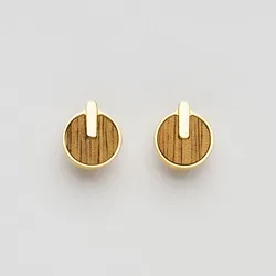 Opacity Ohrringe rund mit Holzelement - Holzkern Modell: Jewelry
