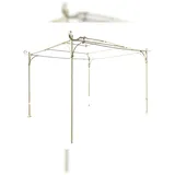 BISCOTTINI INTERNATIONAL ART TRADING Biscottini Gartenpavillon für den Außenbereich – quadratischer Pavillon 3x3 m – Pavillon aus Schmiedeeisen – Gartenpergola – bemalter Pavillon