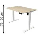 Kerkmann Move 1 elektrisch höhenverstellbarer Schreibtisch ahorn rechteckig, T-Fuß-Gestell weiß 120,0 x 80,0 cm
