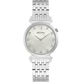 BULOVA Diamonds 96P216 Damenarmbanduhr - Silber/Weiß