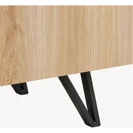 [en.casa] Noppen Sideboard 100 x 120 x 38 cm Eicheoptik Holzwerkstoff