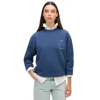 Superdry Luxe Metallic Logo Loose Sweatshirt - Sargasso Sea