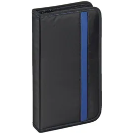 Vivanco CD/DVD-Tasche Nylon, Blue-ray Case, Wallet, Ordner für 48 CDs schwarz-blau