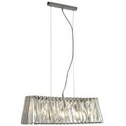 Hänge Leuchte Kristall Pendel Wohn Ess Zimmer Beleuchtung Decken Lampe chrom Höhe verstellbar