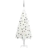 vidaXL Künstlicher Weihnachtsbaum mit Beleuchtung & Kugeln Weiß 120 cm