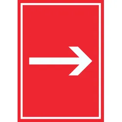 Richtungspfeil rechts Schild hochkant weiss rot Pfeil A0 (841x1189mm)