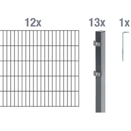 GAH Alberts Doppelstabmattenzaun 24000 x 800 cm Anthrazit