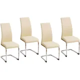 Hti-Living Esszimmerstuhl SallyC Kunstleder beige 4er Set