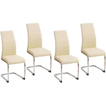 Hti-Living Esszimmerstuhl SallyC Kunstleder beige 4er Set