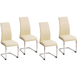 Hti-Living Esszimmerstuhl SallyC Kunstleder beige 4er Set