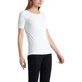 Marc Cain Rundhals-Shirt mit halben Ärmeln in Weiß | Gr.: 38