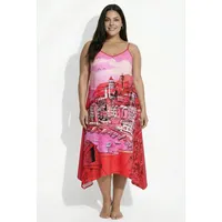 Ulla Popken Strandkleid Urlaubsmotiv Rot 50/52
