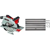 Einhell 4331005 TE-CS 190/1 Handkreissäge, Rot, Schwarz + Führungsschiene (passend für alle Einhell Akku-Handkreissägen und Einhell Expert-Handkreissägen, 2x1000 mm, für Schnitte von 45° bis 90°)