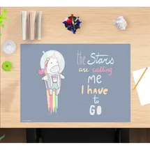 cover-your-desk.de Schreibtischunterlage "Einhorn im Weltall" in Grau (L)60 x (B)40 | Gr.: onesize