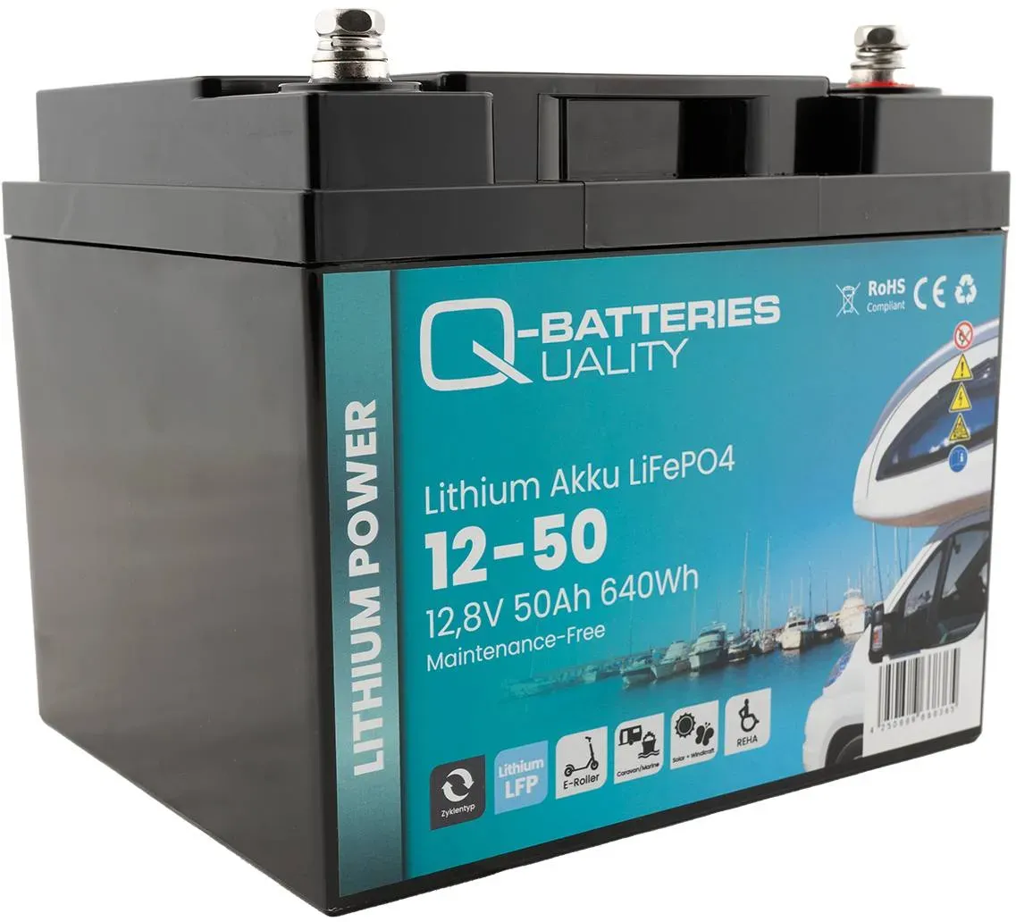 Q-Batteries Lithium Akku 12-50 12,8V 50Ah 640Wh LiFePO4 Batterie