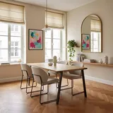 Oviala Rechteckiger Esstisch aus Melamin und Stahl 180 cm - Oviala