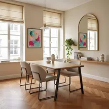 Oviala Rechteckiger Esstisch aus Melamin und Stahl 180 cm - Oviala