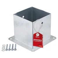 SOTech Bodenanker Zum Aufschrauben 140 x 152 mm Silber/Stahl