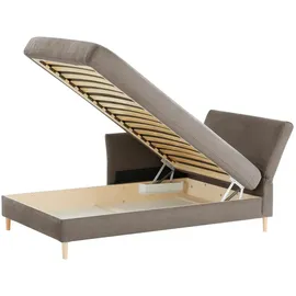 Nehl Liege Easy Mikrofaser 220 x 80 x 116 cm Grau mit Kopfteil